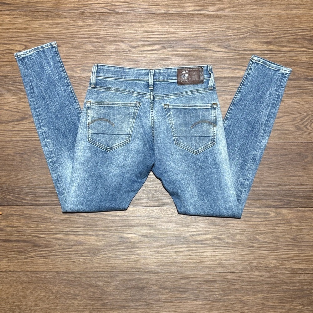 G-Star3301 Deconstructed Blue Super Slim Jeans for Men Size: W30L32